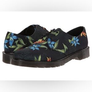 Dr. Martens Black Floral Hawaiian Shoes 6